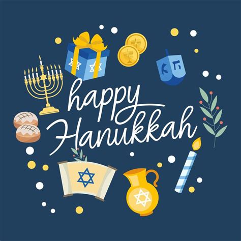 happy hanukkah banner, social media post 4161188 Vector Art at Vecteezy