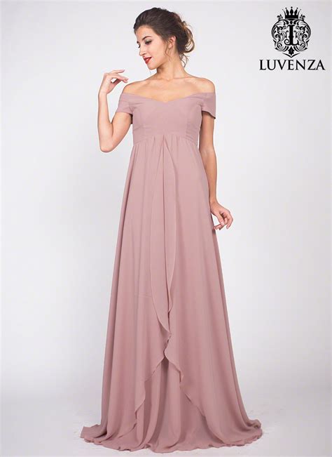 Dusty Rose Pink Chiffon Maxi Dress Bridesmaid Dress Off