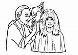Hairdresser Coloring Page Pages sketch template