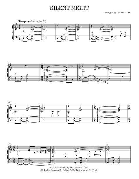 Play Official version of Silent Night sheet music by Mannheim ...