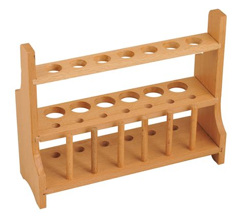 Wooden Test Tube Rack with 6 Draining Pins - Accommodates 13 Tubes, up ...