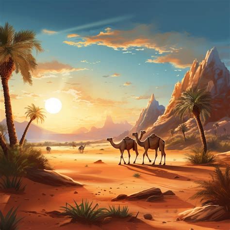 Stunning Desert Mirage | Premium AI-generated image