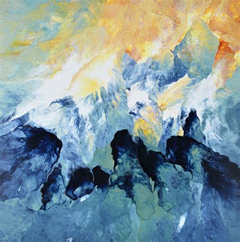 Blue Mountain Landscape Painting, Original Abstract Art, Modern Home ...