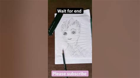 I am grut sketch||I am groot drawing #shorts #youtubeshorts #shortsfeed #art #drawing #dc # ...