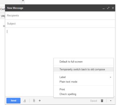 The Old Gmail Compose Interface, No Longer Available