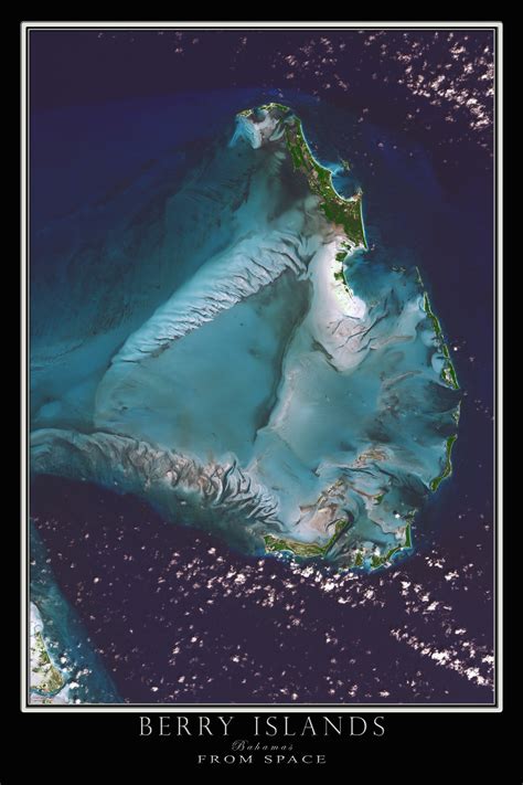 The Berry Islands Bahamas Satellite Poster Map | Berry islands, Map ...