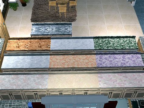 Mod The Sims - McAlli seamless marble counters for tuscan kitchen