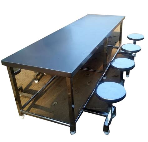 Stainless Steel Dining Table, 8 Seater, Table Dimensions: 7x2 Feet at ...