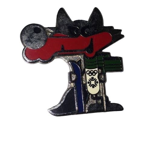 Olympic Sarajevo Vucko wolf mascot 1984 Vintage Pin (… - Gem