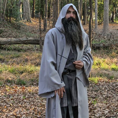 Adult Hooded Robe With Sleeves Medieval Wizard Cloak, Monk, Shepherd ...