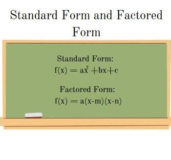 Factored Form and Standard Form Notes by Mikayla Glen | TPT