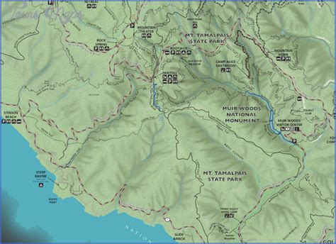 Muir Woods Hiking Trails Map - ToursMaps.com