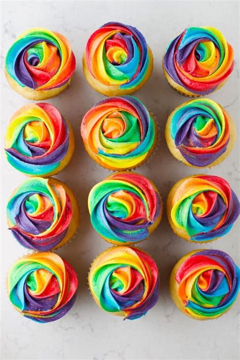 Easy Rainbow Buttercream Cupcakes | Recipe | Buttercream cupcakes ...