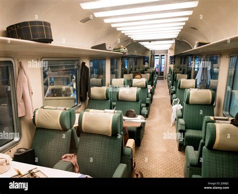 View along aisle colour picture train transportation hi-res stock ...