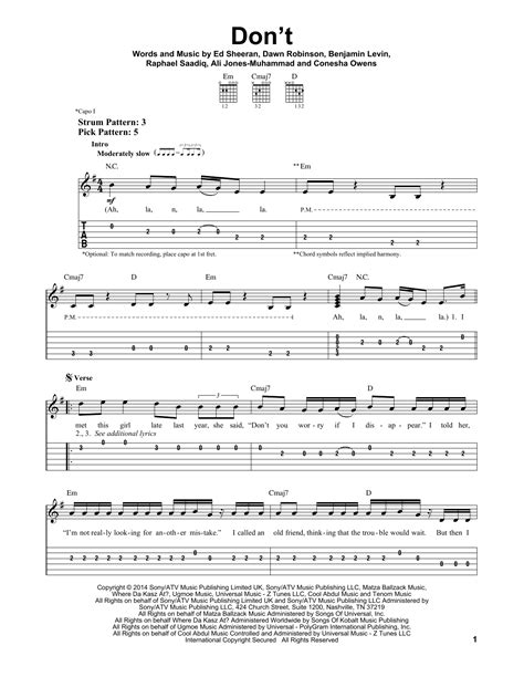 Don't by Ed Sheeran - Easy Guitar Tab - Guitar Instructor