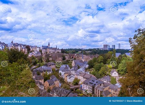 Skyline of Luxembourg City stock image. Image of peace - 162705547