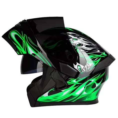 New Arrival 2020 Flip Up Motorcycle Helmet Racing Modular Dual Lens Motocross Moto Helmet Full ...