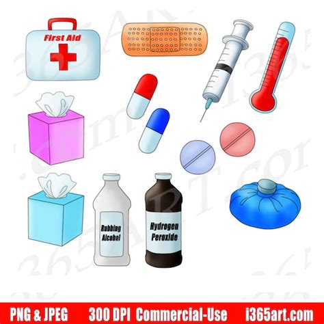 Medical Clipart, Medical Supplies Clip Art, Healthcare, Medical Kit ...