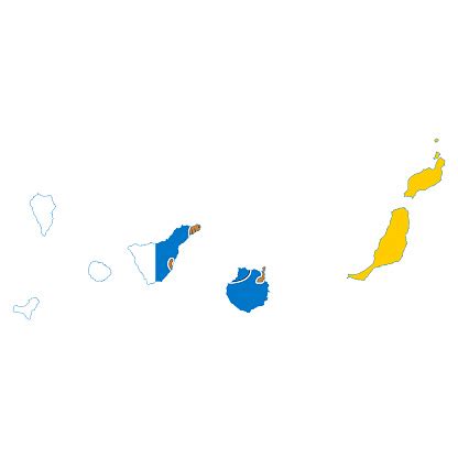 Canary Islands Map Flag Vector Design Isolated On White Background Stock Illustration - Download ...