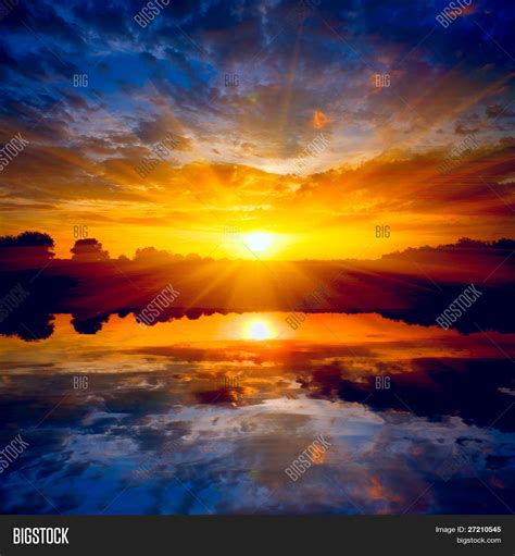 Sunset Over Lake Image & Photo (Free Trial) | Bigstock