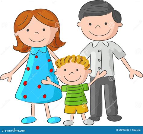 Cartoon Happy Family Sketch Stock Vector - Image: 54299736