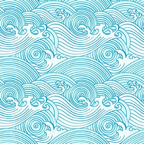 Japanese Seamless Waves Pattern In Ocean Colors Royalty Free Cliparts ...