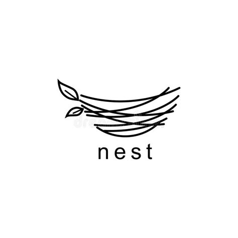 Nest Illustration Logo Design Illustration Stock Vector - Illustration ...