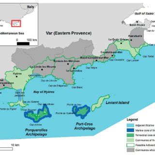 Map of the new Port-Cros National Park (N-PCNP), established in 2016 ...