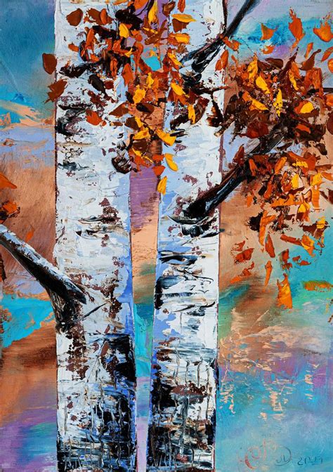 Birch Tree Painting Canada Richmond Hill Original Art Landscape Wall Art Nature Wall Decor Oil ...