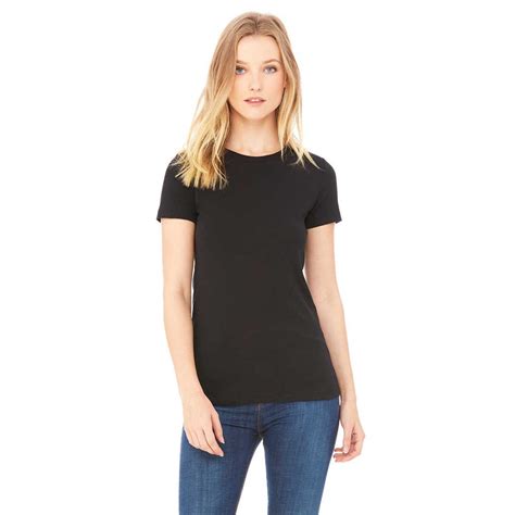 Bella + Canvas Women's Solid Black Blend Jersey Short-Sleeve T-Shirt