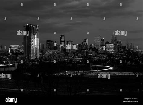 Denver downtown skyline at night, Colorado, USA Stock Photo - Alamy