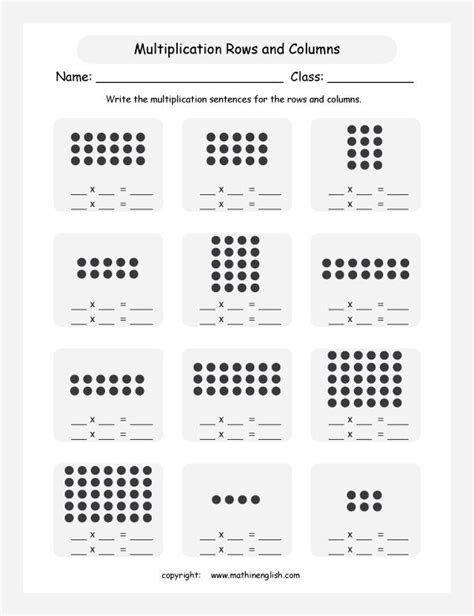 Basic Multiplication Worksheet With Rows And Columns Of Dots | Free Worksheets Samples