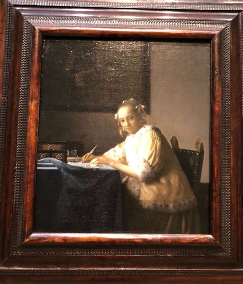 Johannes Vermeer - A Lady Writing a Letter: Actual painting in The ...