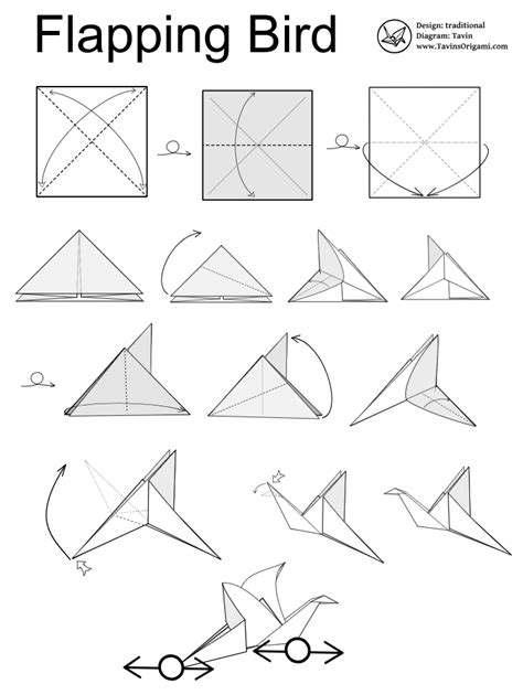 Flapping Bird Origami | Origami easy, Flapping bird, Origami