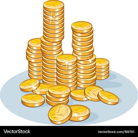 Pile coins Royalty Free Vector Image - VectorStock