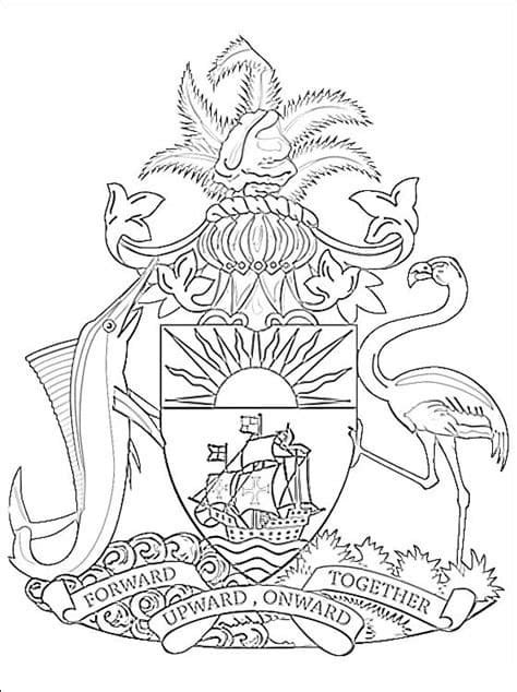 Bahamas Coat Of Arms Coloring Page Coloring Pages