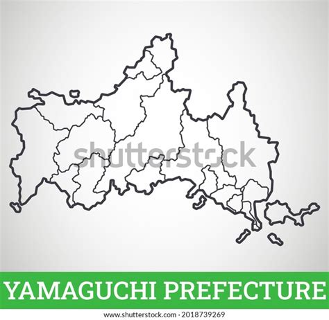 Simple Outline Map Yamaguchi Prefecture Vector Stock Vector (Royalty Free) 2018739269