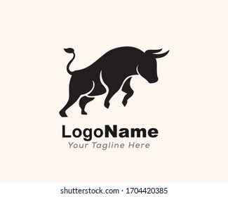 Jumping Attack Bull Logo Design Inspiration Stock Vector (Royalty Free) 1704420385 | Shutterstock