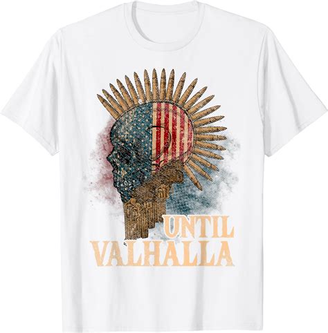 Until Valhalla Viking US Flag Vintage Shirt-Til Valhalla T-Shirt : Amazon.co.uk: Fashion