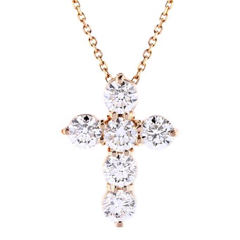 Diamond Cross Necklace in Rose Gold, 0.13 cttw | Borsheims