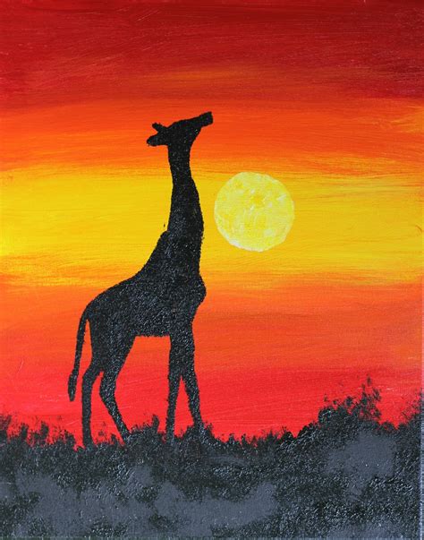 Word Weaver Art: Animals in Silhouette at Sunset (Kid Project)