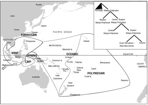 5. Distribution Map and Tree of Austronesian Languages, proposed by ...