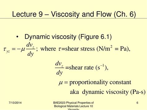 PPT - This chapter is a study of the shear stress as a function of the ...