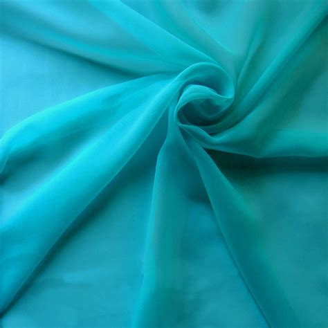 Chiffon Fabric Turquoise, by the yard