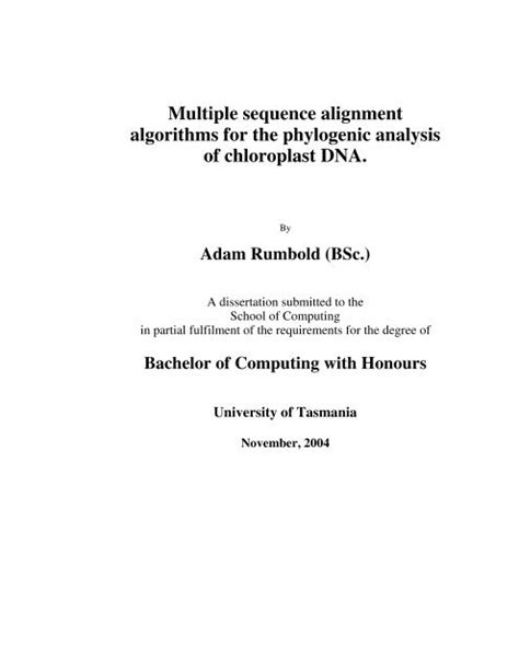 Multiple sequence alignment algorithms for the phylogenic analysis ...