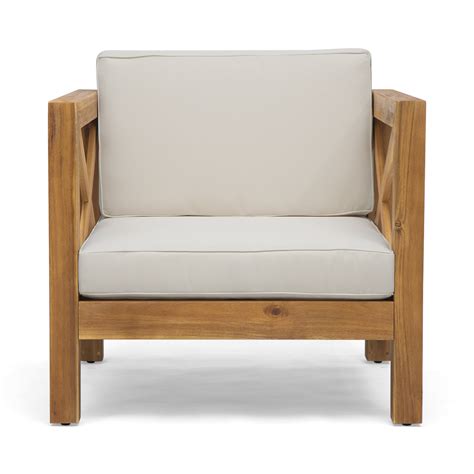 Highland Dunes Teak Patio Chair with Cushions & Reviews | Wayfair