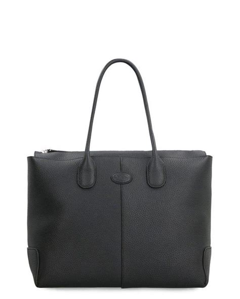 Tod's Tods Di Leather Tote in Black | Lyst