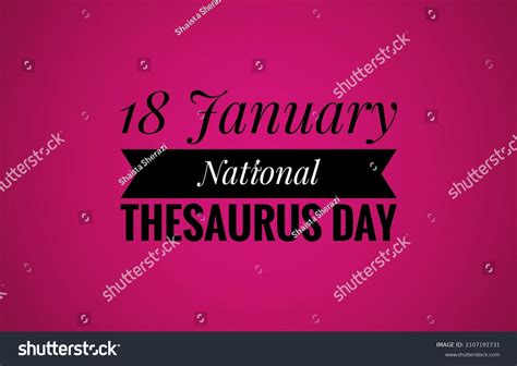 18 January National Thesaurus Daytext Design Stock Illustration ...