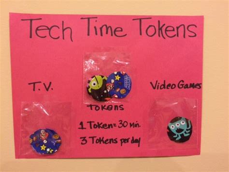 Tech Time Tokens - A easy way to teach your kids how to track their Tech Time on their own. Tech ...