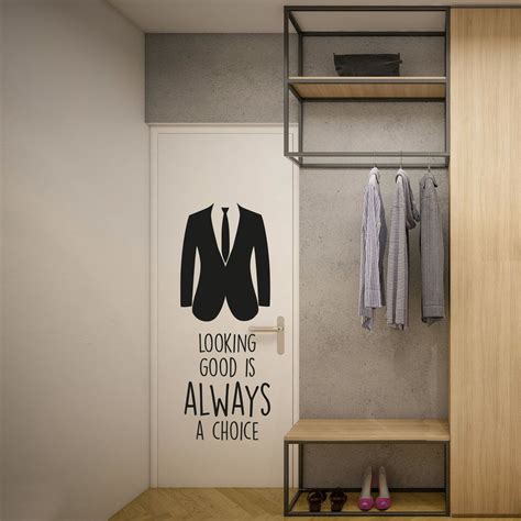 Looking Good Is Always A Choice - Life Quotes Closet Quotes Quote Coat Tie Silhouette Vinyl Wall ...